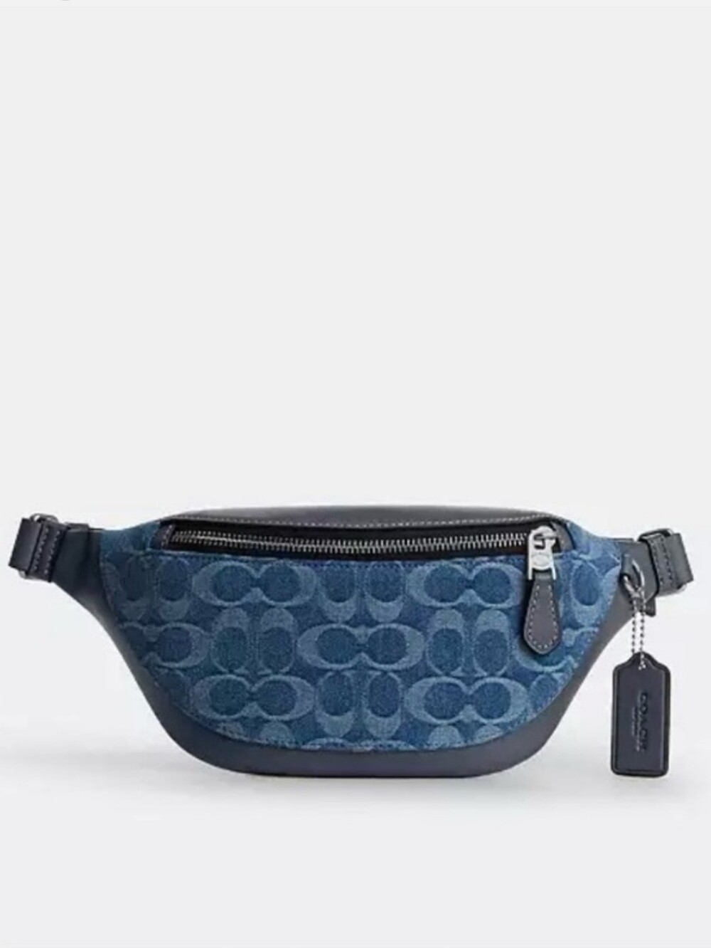 Coach Denim Signature Canvas Belt Bag in Navy Blue